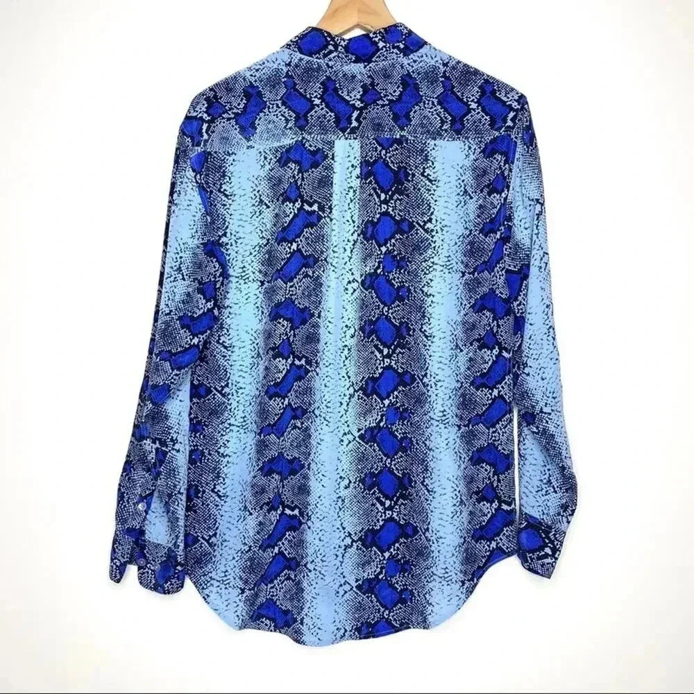 280 Equipment Signature Diamond Back Python Blouse - image 4